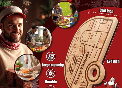 Haigoo Large Camping Cutting Board, Wood Cutting Board For Kitchen Outdoor