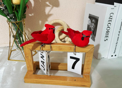 12pcs Artificial Red Cardinal Birds Decorative Red Cardinal Bird Ornaments Clip on Birds for Christmas Tree Wreath Yard Patio Artificial Holiday
