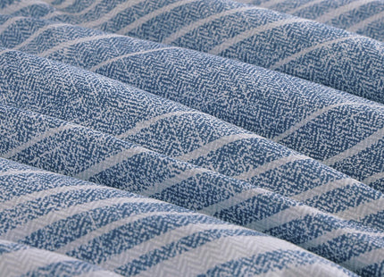 Queen Comforter Set Striped Ocean Blue Coastal 7 Pieces Bed in a Bag