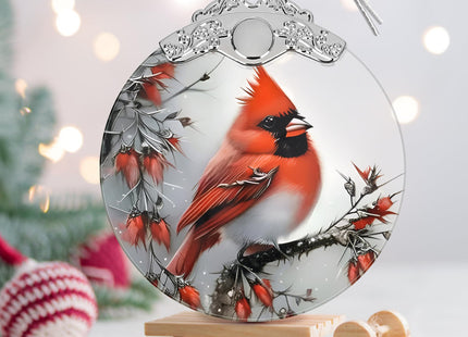 Christmas Ornaments - Stained Glass Cardinal Decor - Tree Ornament - Cardinal Gifts
