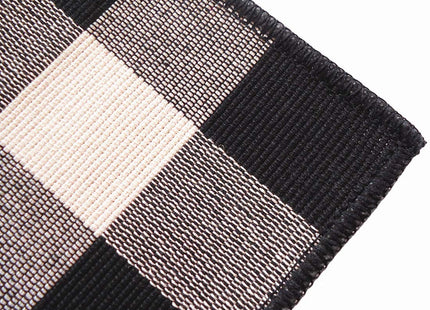 Ukeler Placemats Set of 6 - Buffalo Check Plaid Placemats 100% Cotton Crossweave Plaid Woven Placemats Washable Heat Insulation Kitchen Table Mats, Black and Ivory