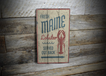 Fresh Maine Lobster - HandMade Rustic Wood Sign - 22" x 38", Ships USA Only