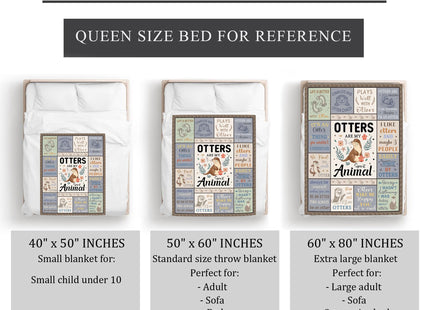 Punofell Best Otter Gifts for Women/Men, Unique Otter Lovers Stuff for Boys/Girls, Sea Otter Blanket Decor/Accessories, Cute Otters Themed Throw 50" x 60"