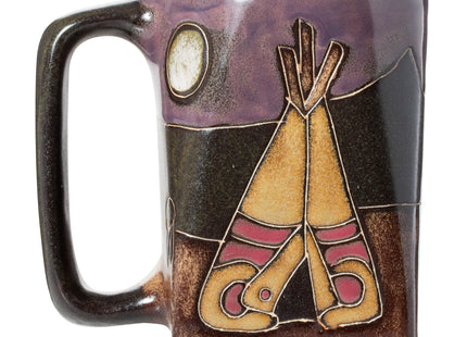 Stoneware Mara Teepee Native American Campfire Design 12oz Handcrafted Coffee Tea Mug