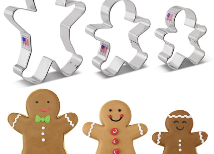 Ann Clark Gingerbread Man Cookie Cutters Set of 3, Made in USA