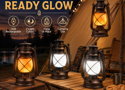 Marlrin USB Rechargeable Lanterns 2 Pack with Remote Control 4 Modes Lights