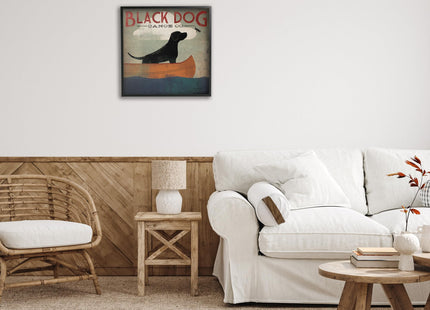 Black Dog Canoe Company Nautical Vintage, 24 x 24 Inch Framed Giclée Print