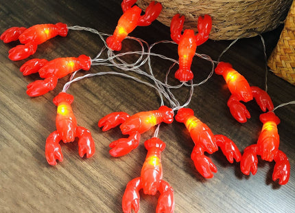 Sezrgiu Lobster String Light Battery Operated 20 LED Lobster Fairy Night Lamp for Summer Camping Wedding Birthday Bedroom Home Parties (3m/20led, Lobster)