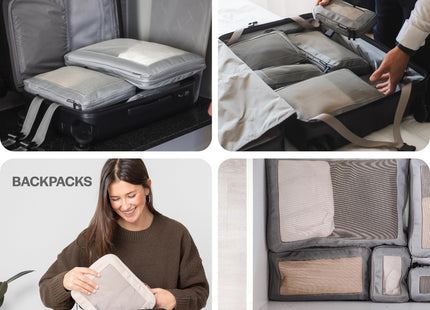 Aerotrunk Compression Packing Cubes for Travel, 4-Pack, Beige