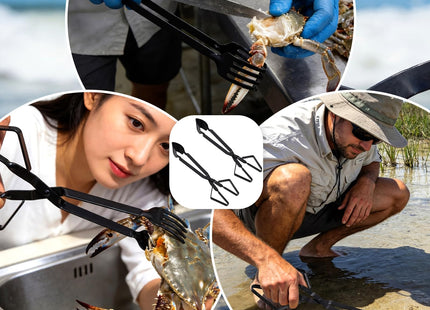 Lanties 2 Pcs Crab Tongs for Live Crabs 15.24" Heavy Duty Crab Grab Claws