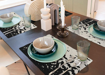 Turquoise Navy Blue Coastal Placemats Set of 4,Starfish Ocean Beach Table Mats 12x18 Inch,Beachy Nautical Summer Heat-Resisting Non Slip Linen Burlap Place Mats for Kitchen Dining Table Decor