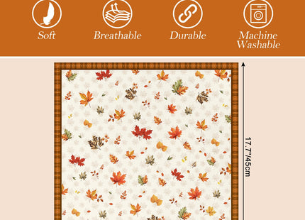 Arquiel Fall Vintage Maple Leaf Cloth Napkins Set of 6, 100% Cotton