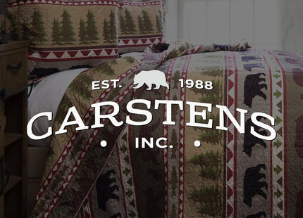 Carstens, Inc. Bear Stripe Rustic Cabin 3-Piece Quilt Set, King