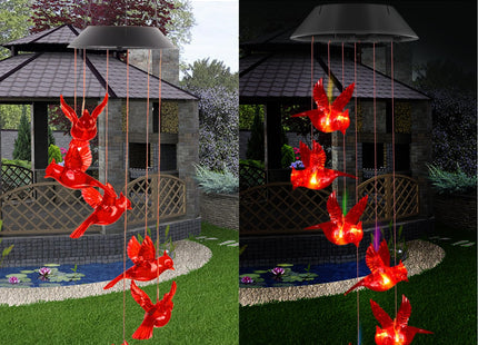 Cardinal Solar Wind Chimes for Outside, Christmas Cardinal Gifts for Women