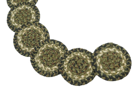Homespice Pinecone Braided Coasters for Rustic Decor, Round 4" Set of 6