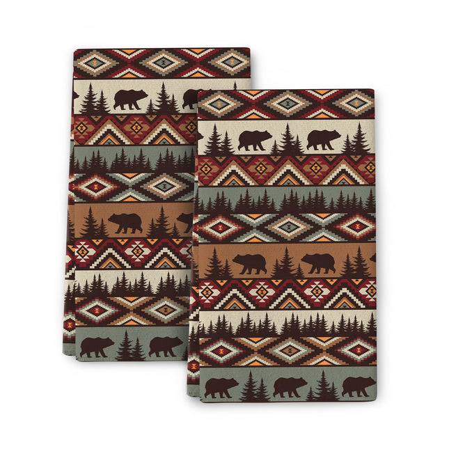 Wovoto Vintage Rustic Dish Towels for Kitchen Drying Set of 2 Cabin Decor