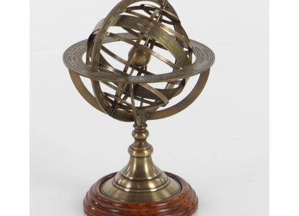 Vinatge Engraved Brass Tabletop Armillary Nautical Sphere Globe