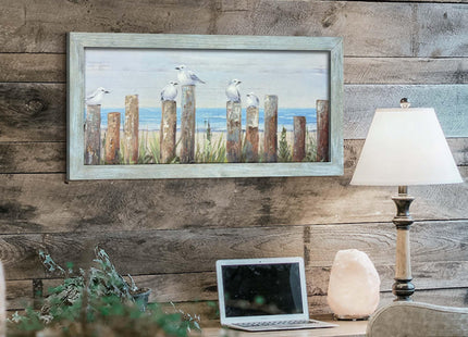 Coastal Seagull Wall Art Beach Picture Seaside Decor 40x20 Inch