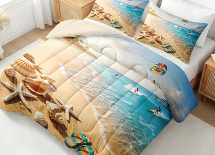 Nesker Full Comforter Set, 3 Pieces Beach Surfing Bedding, All Season