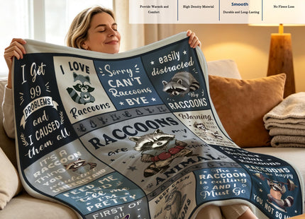 Linxher Raccoon Gifts, Gifts for Raccoon Lovers, Cute Raccoons Blanket