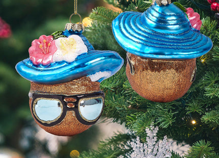 Funny Hanging Christmas Ornaments 2025 - Seashell Handcrafted Glass Blown Tree Decorations, 3D Scallop Shells Premium Decorative Waterproof Holiday Decor for Xmas Home Outdoor Window Gifts