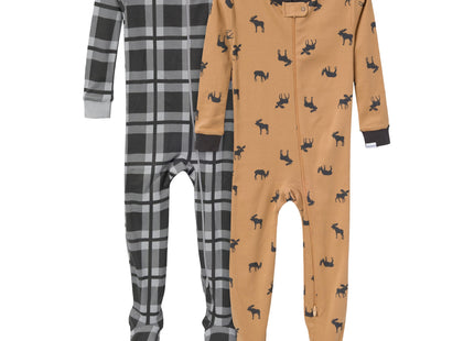 Gerber Baby-Boys 2-Pack Footed Pajamas, Moose, 2T