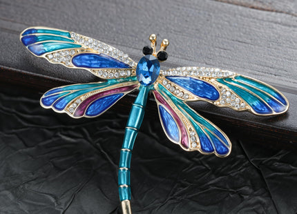 Soumimi Enamel Blue Dragonfly Brooch Pin