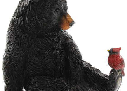 The Bridge Collection Black Bear and Cardinal Friend Figurine