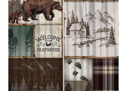 Retro Rusticd Curtains,Lodge Bear Moose Deer Country Style Farmhouse Thermal Insulated Drapes Darkening Window Curtain for Girls Boy Bedroom Living Room 42x45 Inch