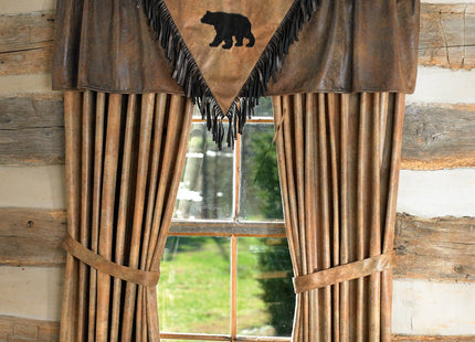 BLACK FOREST DECOR Moose Embroidered Valance 58" Wx14 H