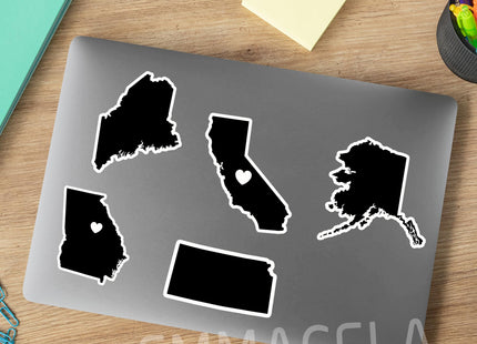 (3PCS) Maine State Map Stickers, US State Stickers - Waterproof Vinyl Decals for Tumblers, Water Bottles, Laptops, Books, Scrapbooks, Great for Maine Lovers 3 x 2.4 Inch