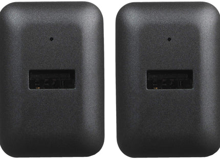 Amazon Basics 12W One Port USB-A Portable Wall Charger (2.4A) for Phones (iPhone 16/15/14/13/12/11/X, Samsung, and more), 2-Pack, Black