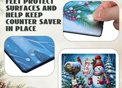 Kathfly Christmas Snowman Cutting Board for Kitchen Counter Decorations