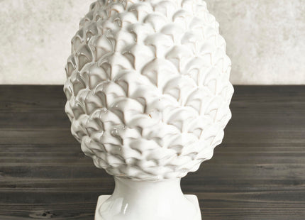 Elements 6.54x6.54x10.94 Inch White Ceramic Pinecone Figurine Durable Design for Everyday Use in Home Kitchen Dining and Entertaining Settings