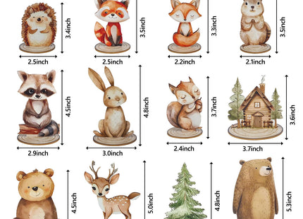 DAECHAO 12 Pack Woodland Animals Baby Shower Decorations, Kid Forest Happy Birthday Decoration Centerpieces for Tables Woodland Nursery Animal Decor Home Office Farmhouse