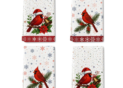 Christmas Kitchen Towels, Cardinal Winter Kitchen Decor Dish Towels Set Of 4, Cardinal Gifts for Women Friends Mom Wife, Absorbent Holiday Tea & Hand Towel Dish Cloths for Drying Baking Cooking