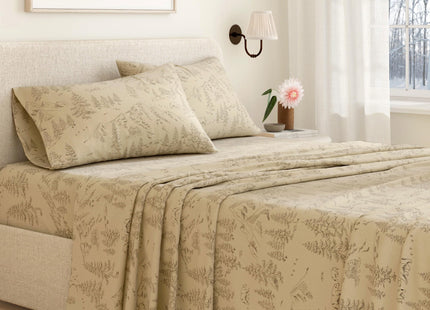 Great Bay Home Flannel Sheet Set Full Size - 100% Turkish Cotton, Double-Brushed, Lodge-Printed Bed Sheets - Ultra-Soft, Cozy, 4-Piece Bedding Set (Bear Mountain)