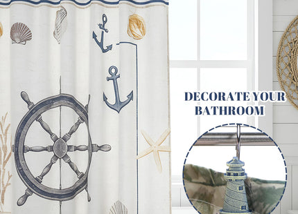 Amyhill 12 Pcs Nautical Shower Curtain Hooks, Nautical Stainless Steel