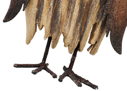 Wood Owl Figurine Decor Animal Statue Sculpture Owl Decoration Rustic Table