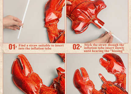 Silipull 5 Pcs Crawfish Balloons Fishing Net Seafood Boil Party Supplies