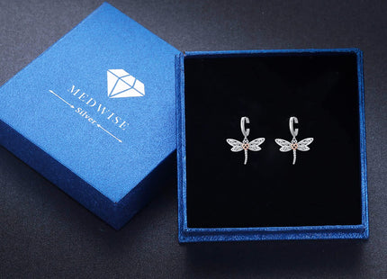 MEDWISE Sterling Silver Dragonfly Hoop Earrings for Women Dragonfly Gifts