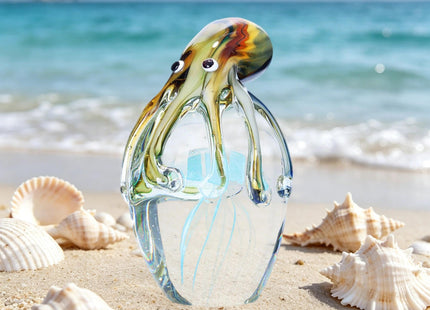QFkris 5.5" Glass Octopus Figurine for Home Decor