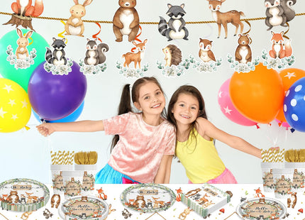 Woodland Baby Shower Decorations ,170pcs Woodland Baby Shower Sage Forest Animals baby Shower Woodland Themed Birthday Party Ideas Set for 25