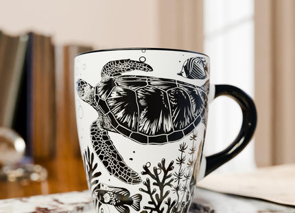 Color Changing Sea Turtle Coffee Mug 12oz – Unique Coastal Beach Theme Gift