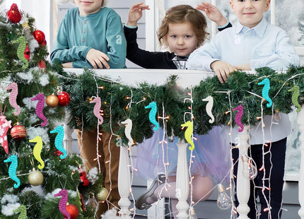 Ocean Seahorse Christmas Ornaments 12 Pcs Coastal Beach