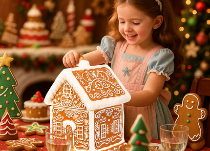 Chunful Christmas Gingerbread House Cookie Jar with Lid, 9.25 Inch