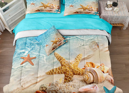 Bedbay Beach Comforter Sets King Size 8 Pieces Beachy Bedding Set Turquoise Comforter Set with Sheets Beach Themed Bedding Ultra Soft Bed in a Bag King for All Season(Teal,King)