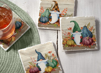 Thirstystone Autumn Gnomes 4 Pack Assorted Tumbled Tile Stone Coasters