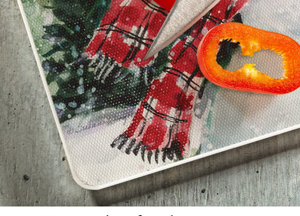 CounterArt Watercolor Snowman 3mm Tempered Glass Cutting Board 10" x 8"