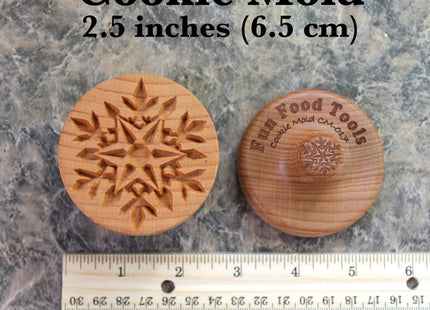 Fun Food Tools, Wood Cookie Stamp, 2.5 Inch (Snowflake CS-017)